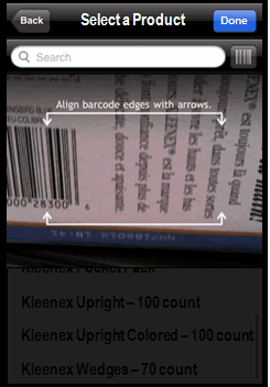Beispiel für eine Barcode-Leser-Eingabe