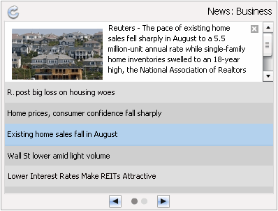 Example of an RSS Reader widget