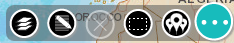 Example of an icon toolbar displayed on a map