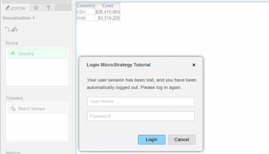 再度ログインして dossier の表示を再開した例
