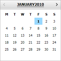 Imagem de um widget de Seleção de Data