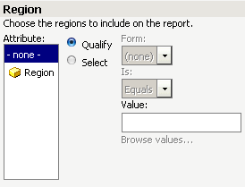 Prompt allowing selection or qualification