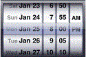 Wheel prompt displaying dates and times