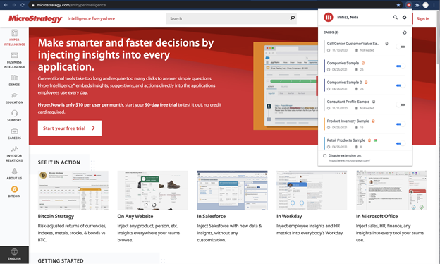 HyperIntelligence 카드의 기본 상태 제어