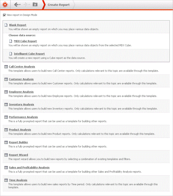 Designing a report's structure: Templates