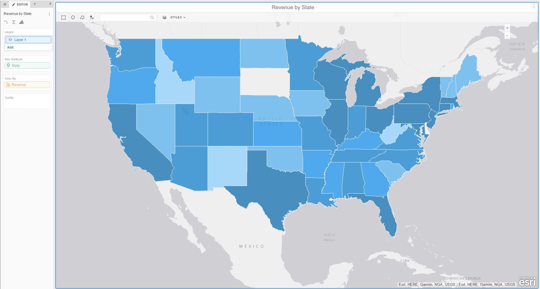 領域によるマップ ビジュアリゼーションの概要