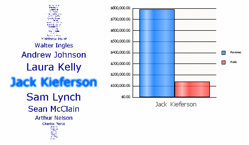 Example of a Fish Eye Selector widget