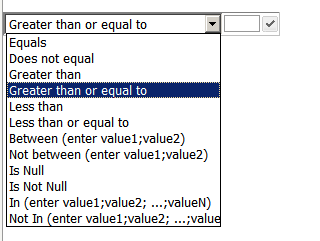 Example of qualification selector