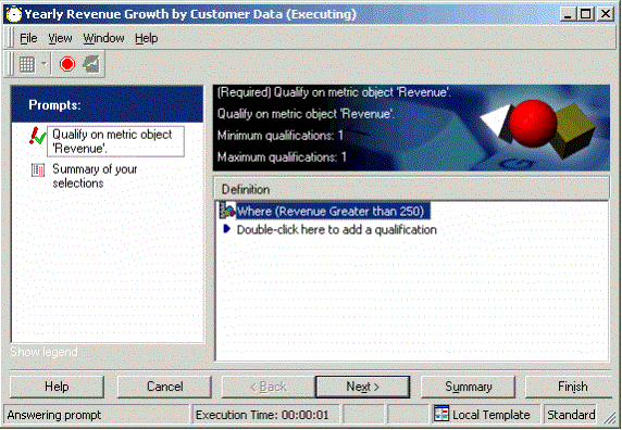 Answering a metric prompt