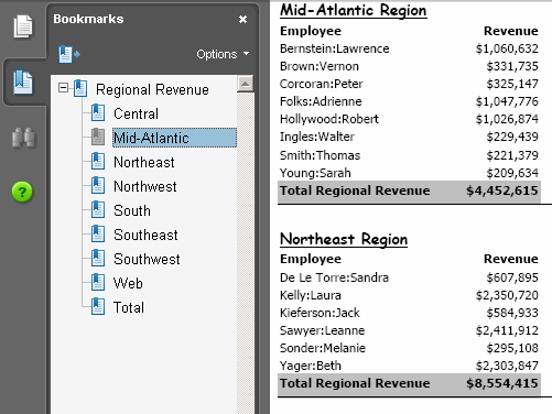 Bookmarks in PDF View