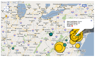 Esempio di un widget personalizzato di Google Maps