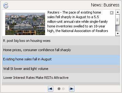 Ejemplo de un widget de lector de RSS